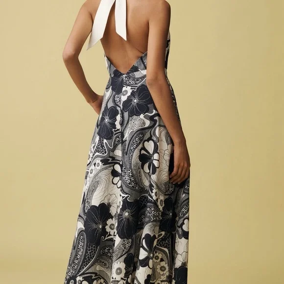 Alemais Navy and White Midi Dress - Picture 3 of 7